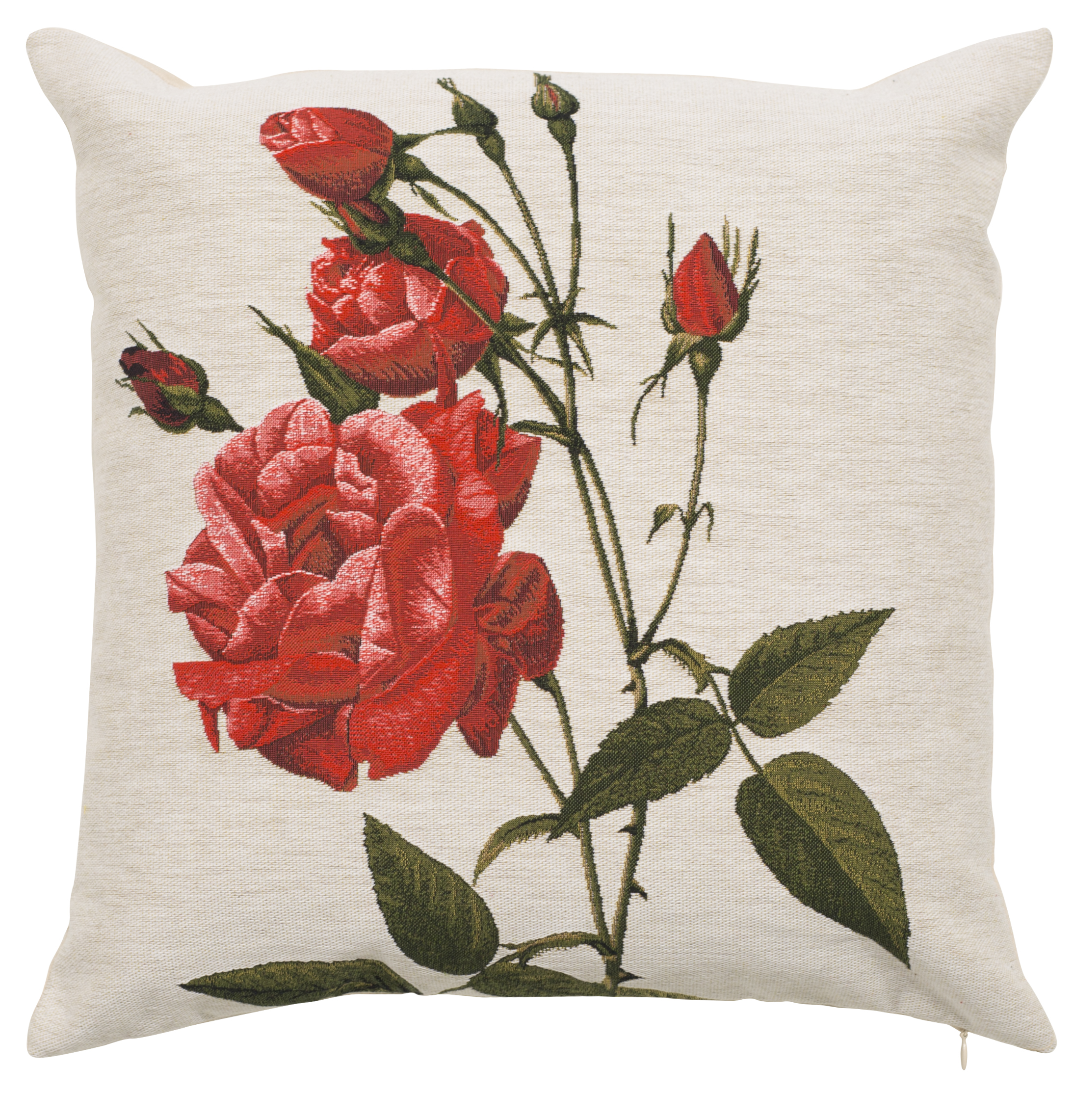 Coussin - Jane - Rouge Fond Blanc
