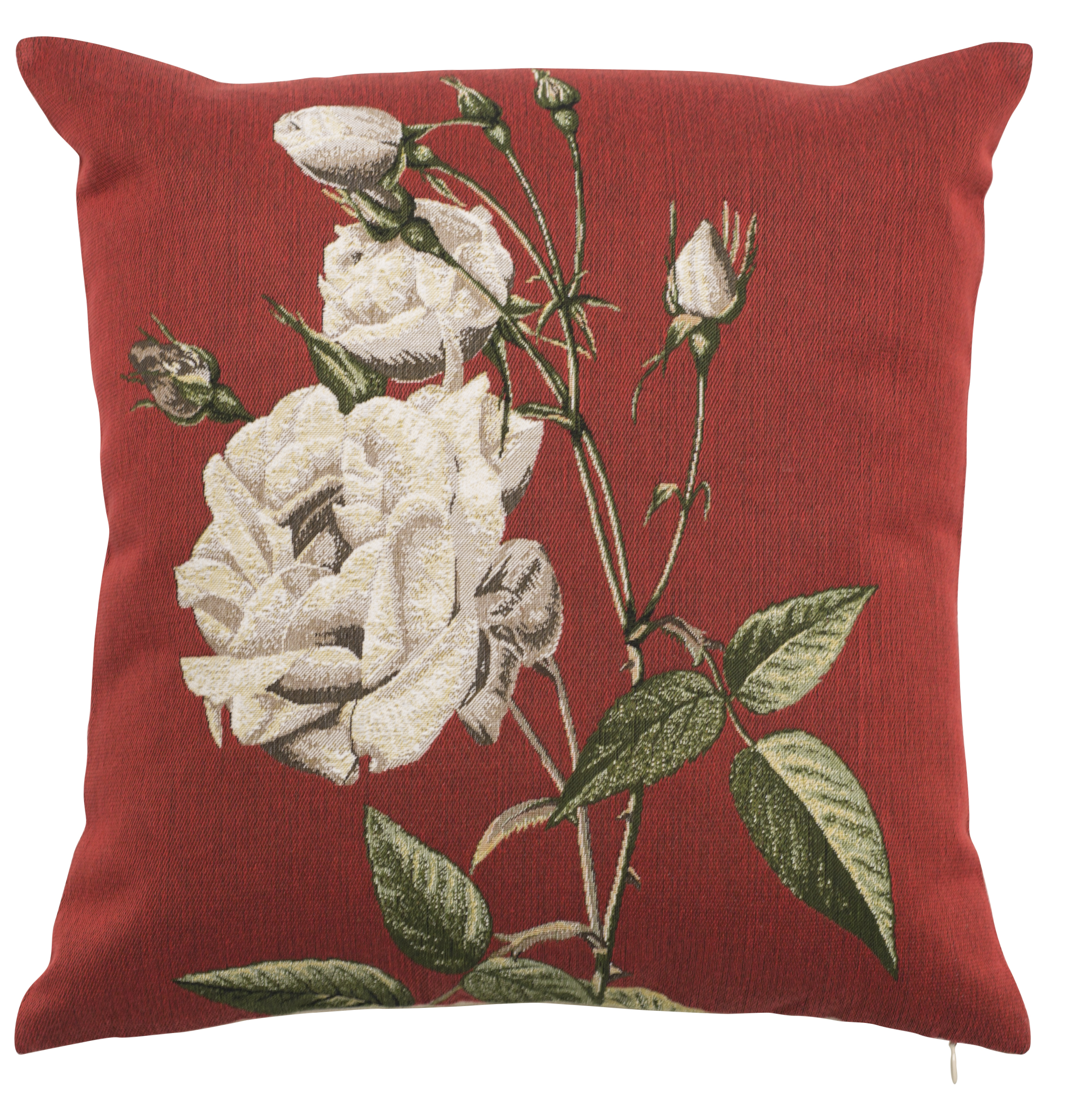 Coussin - Jane - Blanche Fond Rouge