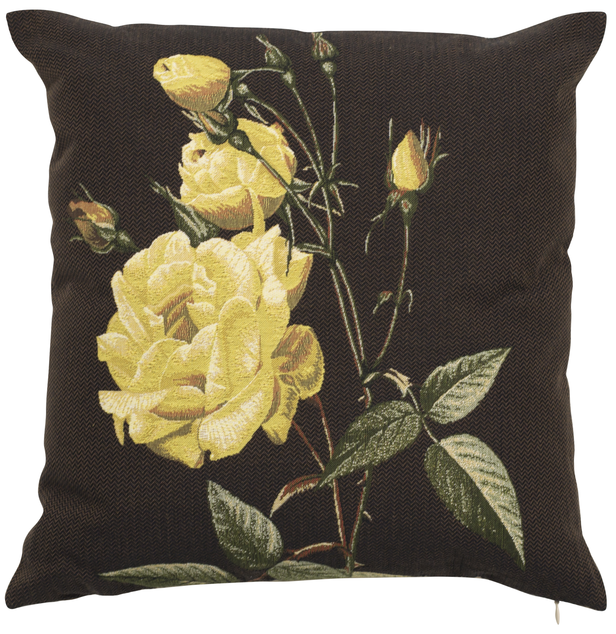 Pillow - Jane - Yellow in Brown Background