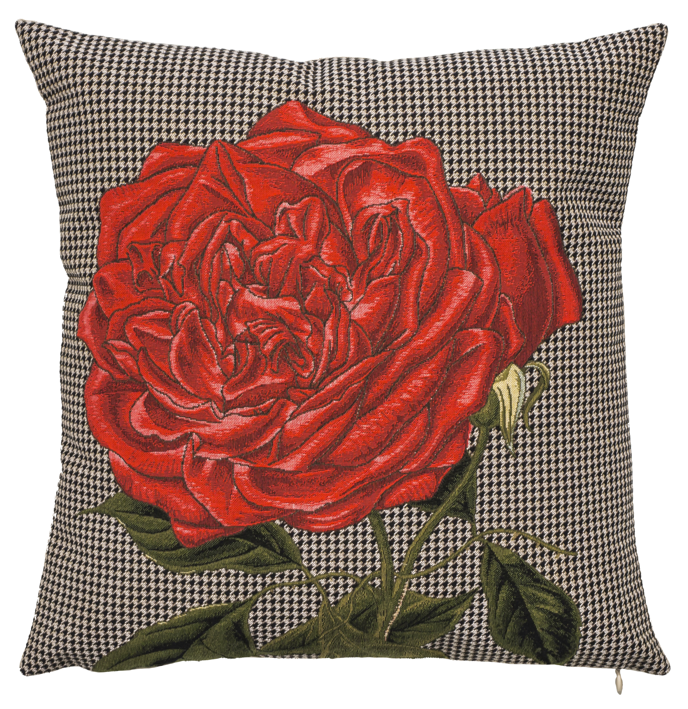 Pillow - Elisabeth - Red in Houndstooth Background