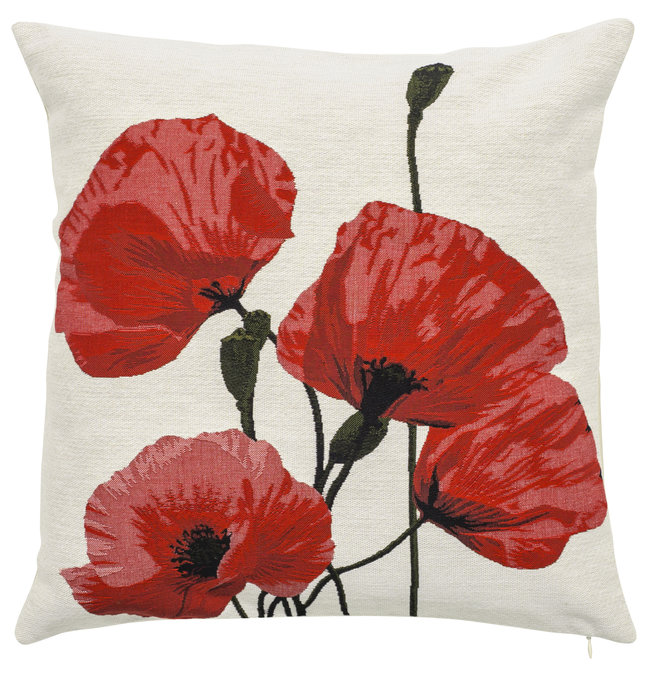 Coussin - Coquelicots 3 - Fond Blanc