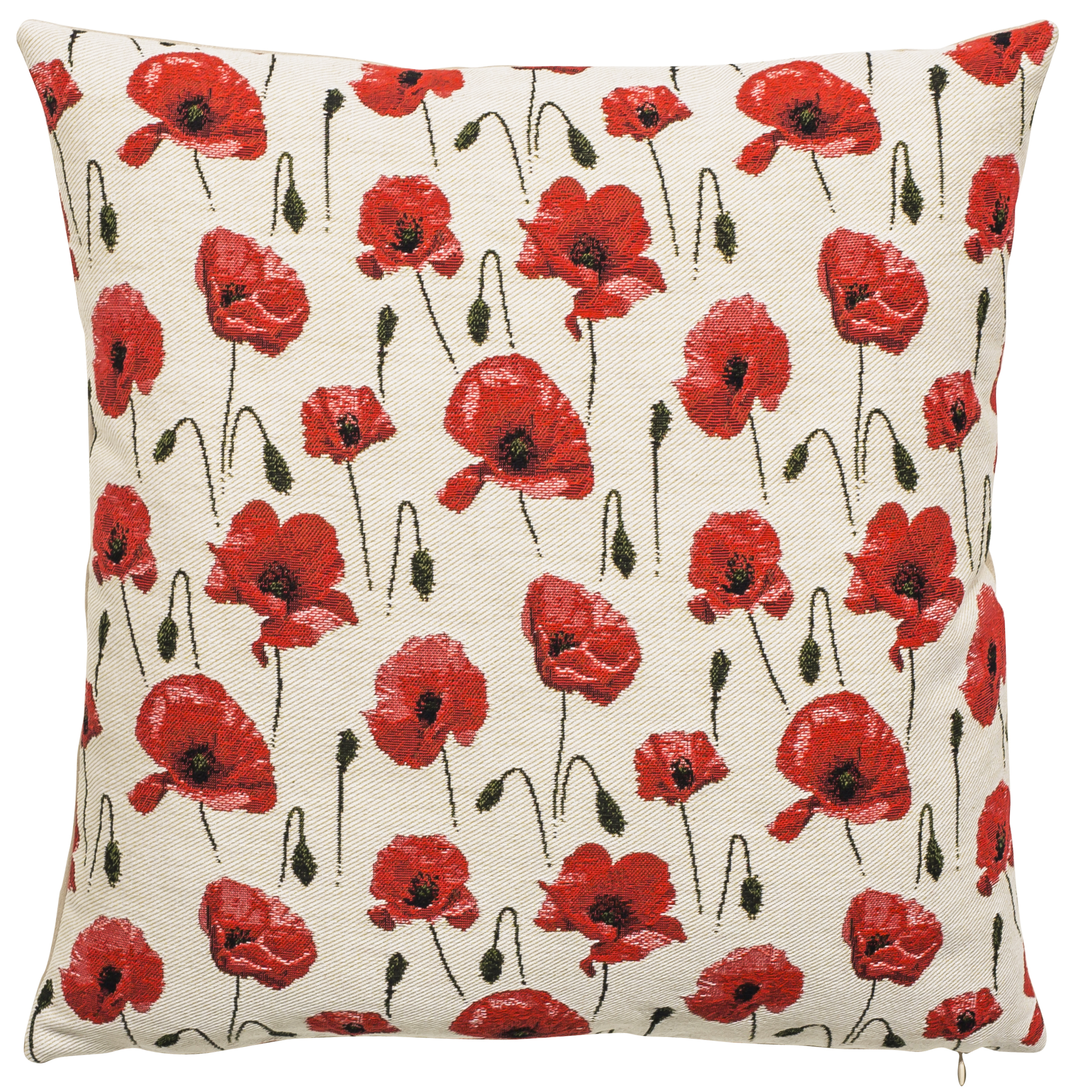 Coussin - Petits Coquelicots - Fond Blanc