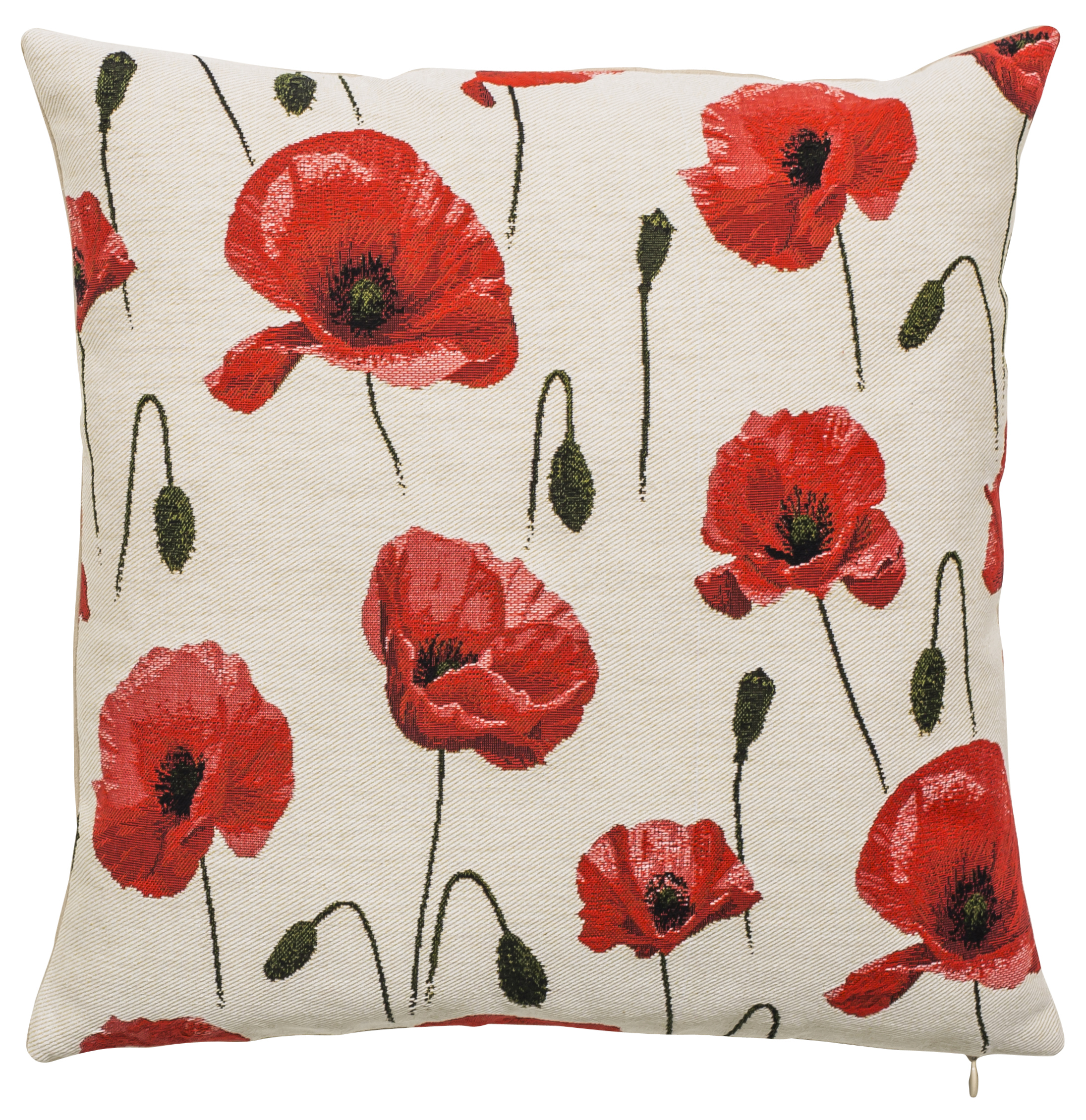 Coussin - Grands Coquelicots - Fond Blanc