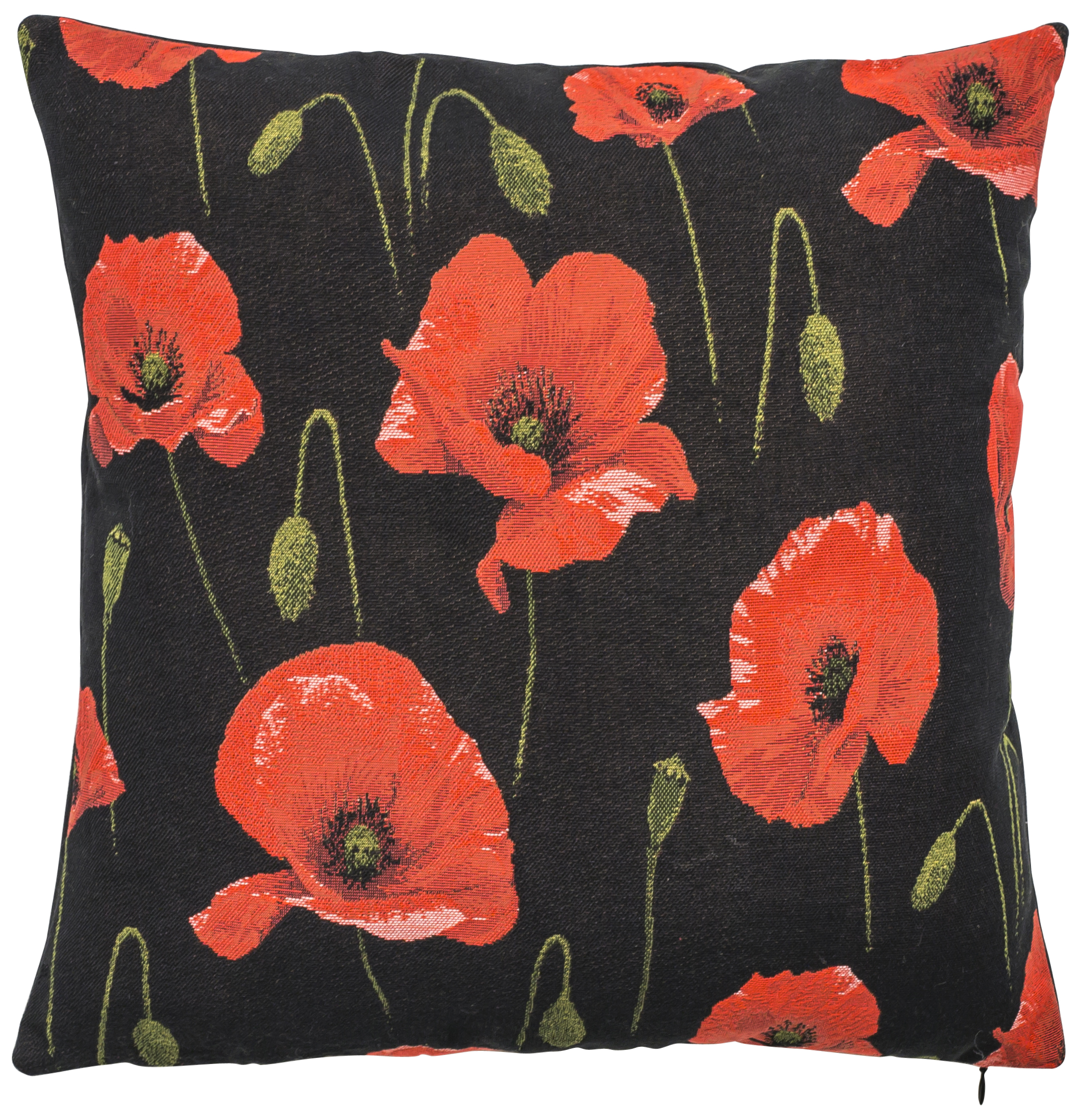Pillow - Grands Coquelicots - Black Background