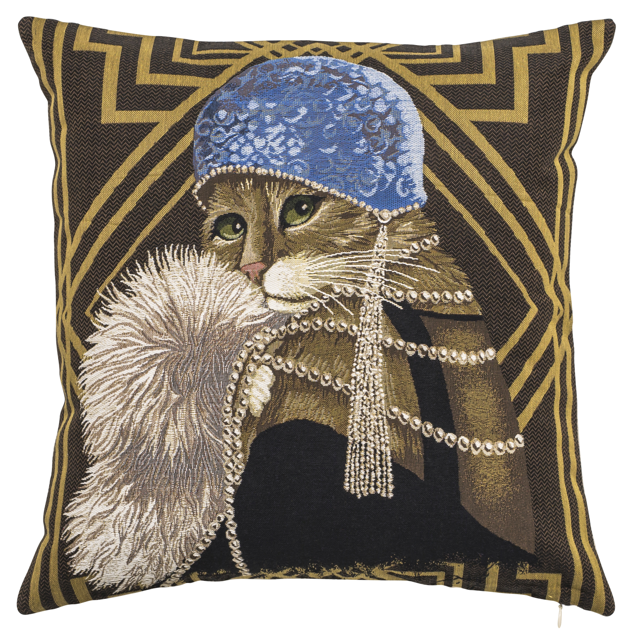 Pillow - Chachapidou - Blue in Brown Background