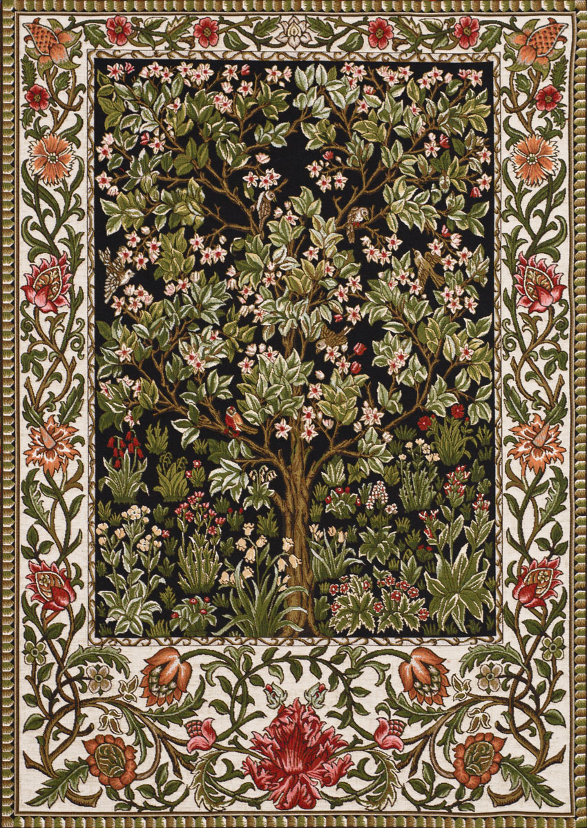 Tapestry - Tree of life - Morris - Black Background